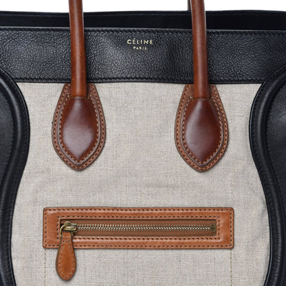 Celine Calfskin Linen Mini Tri-Color Luggage Beige 13 of 13