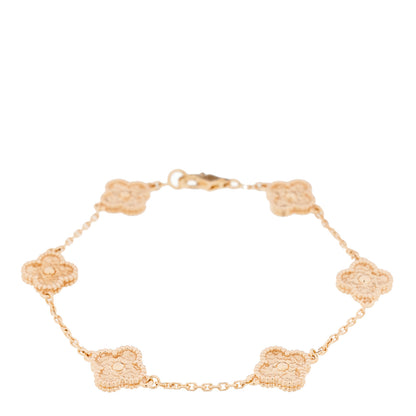 Van Cleef & Arpels 18K Rose Gold 6 Motifs Sweet Alhambra Bracelet 1 of 6
