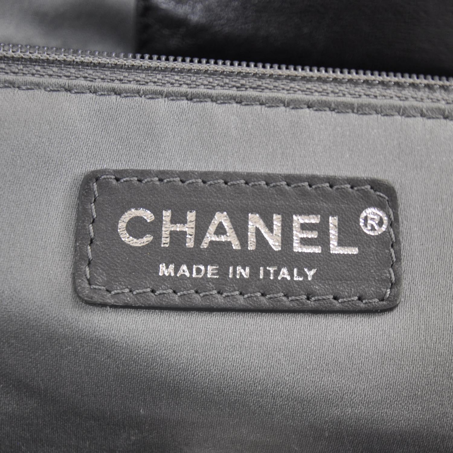 Chanel Leather Square Stitched Lax Shopping Tote Black 9 of 11