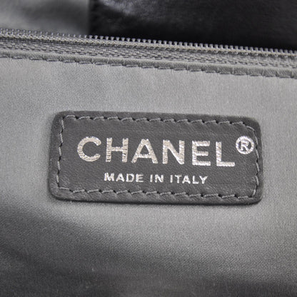 Chanel Leather Square Stitched Lax Shopping Tote Black 9 of 11