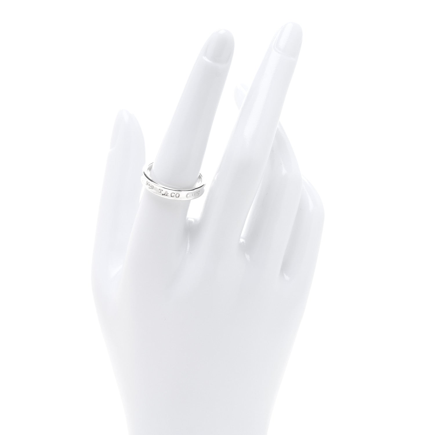 Tiffany Sterling Silver Narrow 1837 Band Ring 57 8 2 of 5