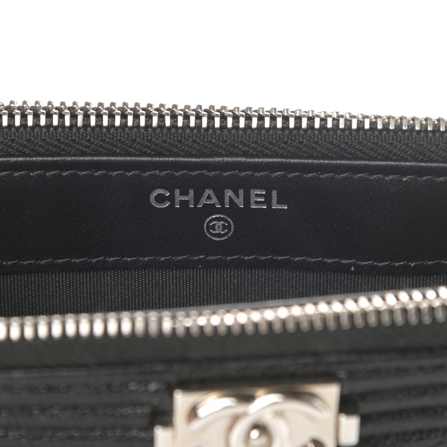 Chanel Caviar Quilted Small Boy Clutch With Chain Black 8 of 14