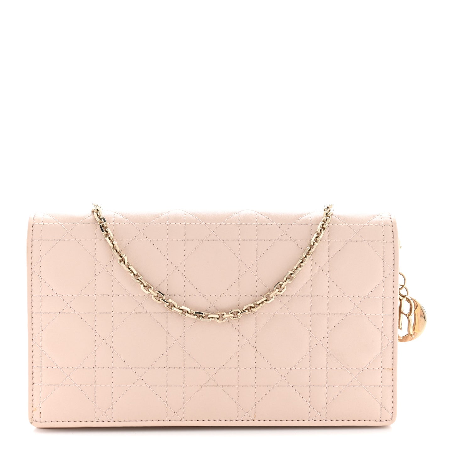 Lambskin Cannage Lady Dior Pouch Pink
