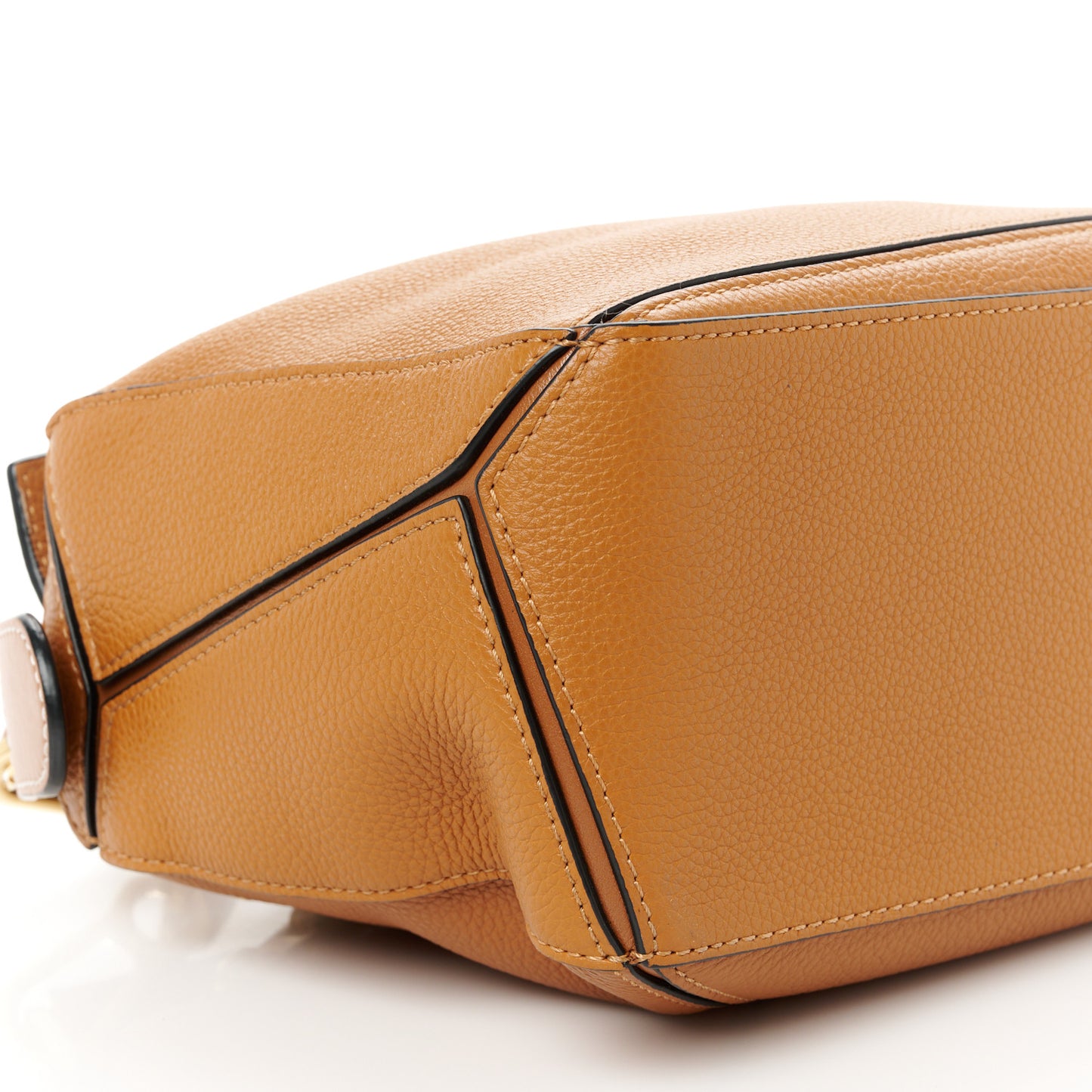 Grained Calfskin Small Puzzle Bag Tan