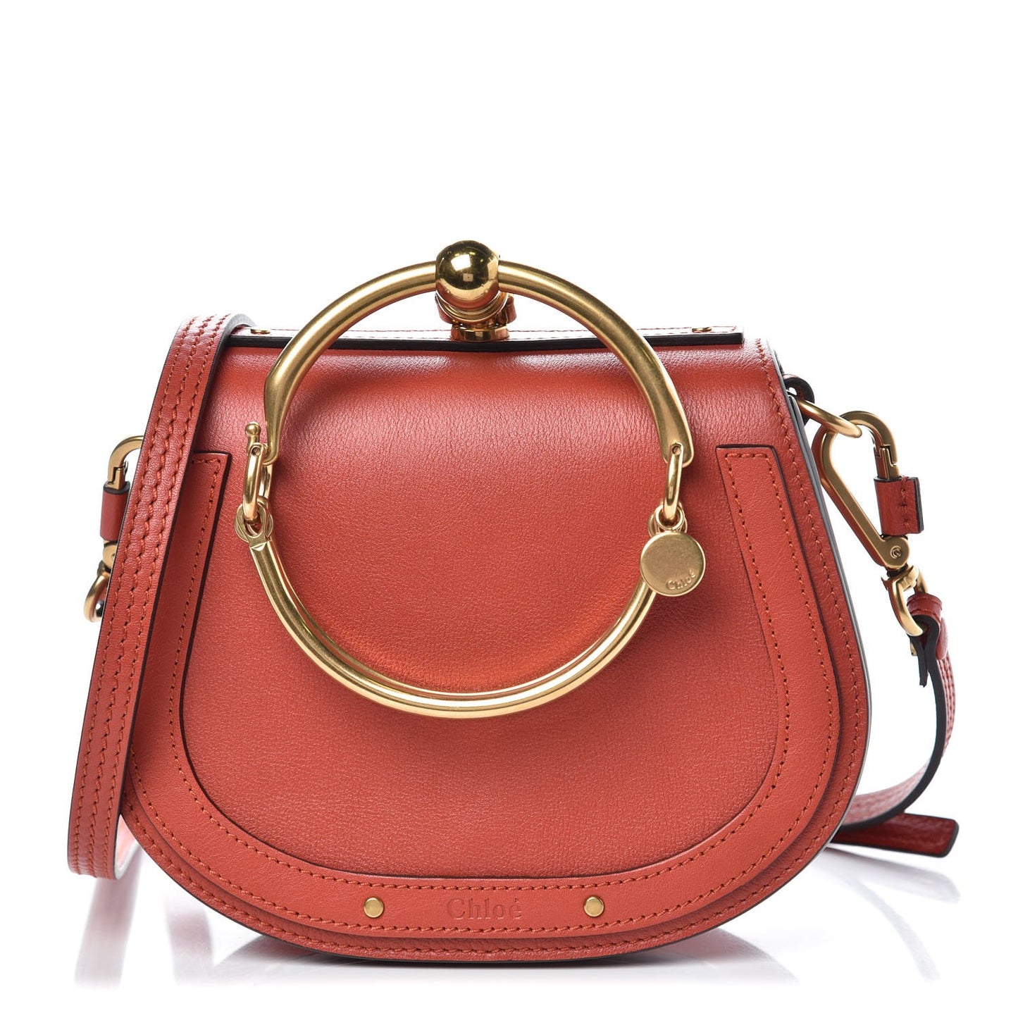 Calfskin Small Nile Bracelet Bag Earthy Red