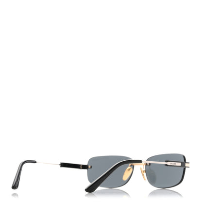 Prada Rimless Oval Mens Sunglasses SPR 68Z Gold 4 of 9