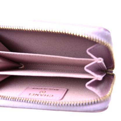 Chanel Lambskin Quilted Chanel 19 Zip Around Coin Purse Wallet Light Pink 5 of 8