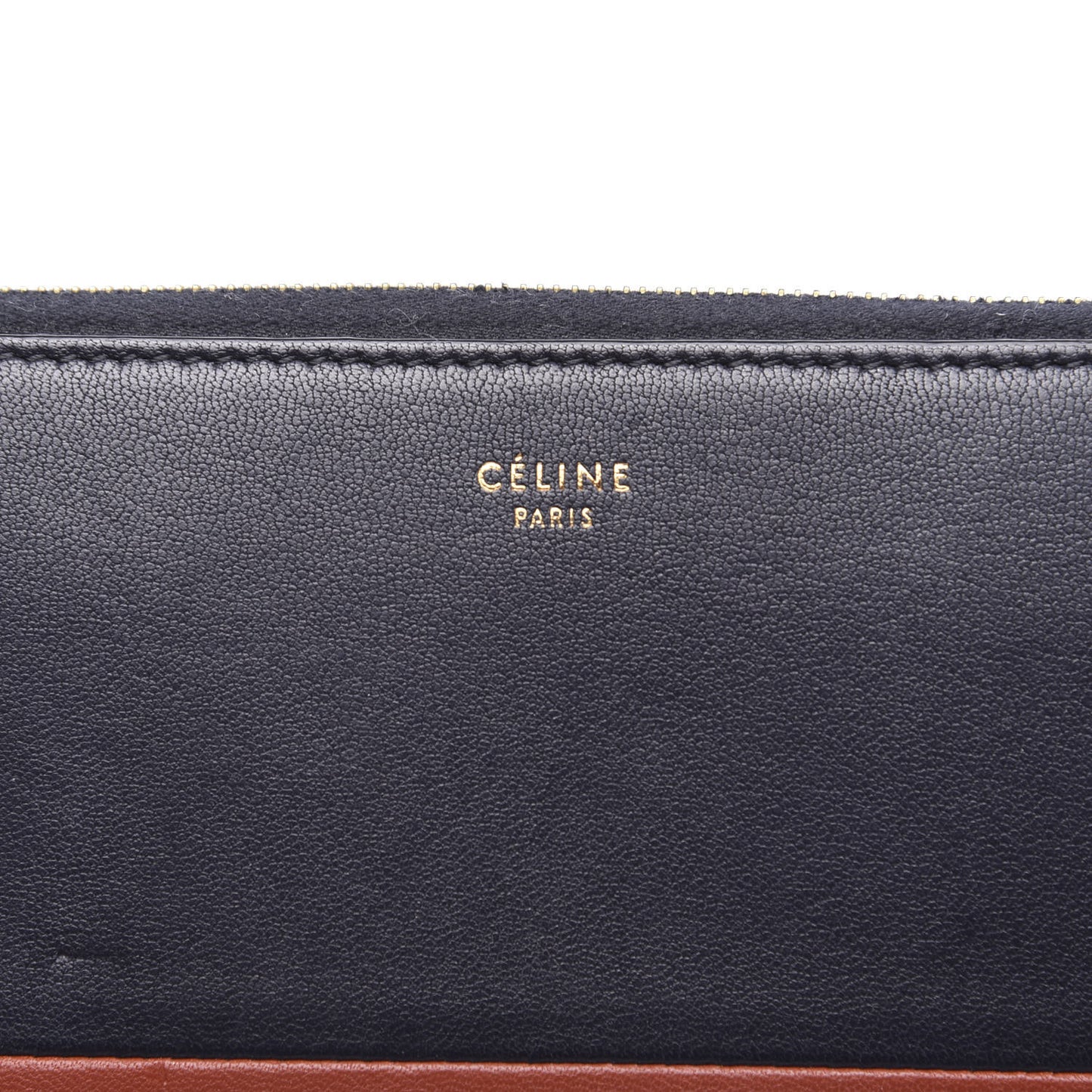 Lambskin Large Zip Around Multifunction Wallet Navy Claycourt