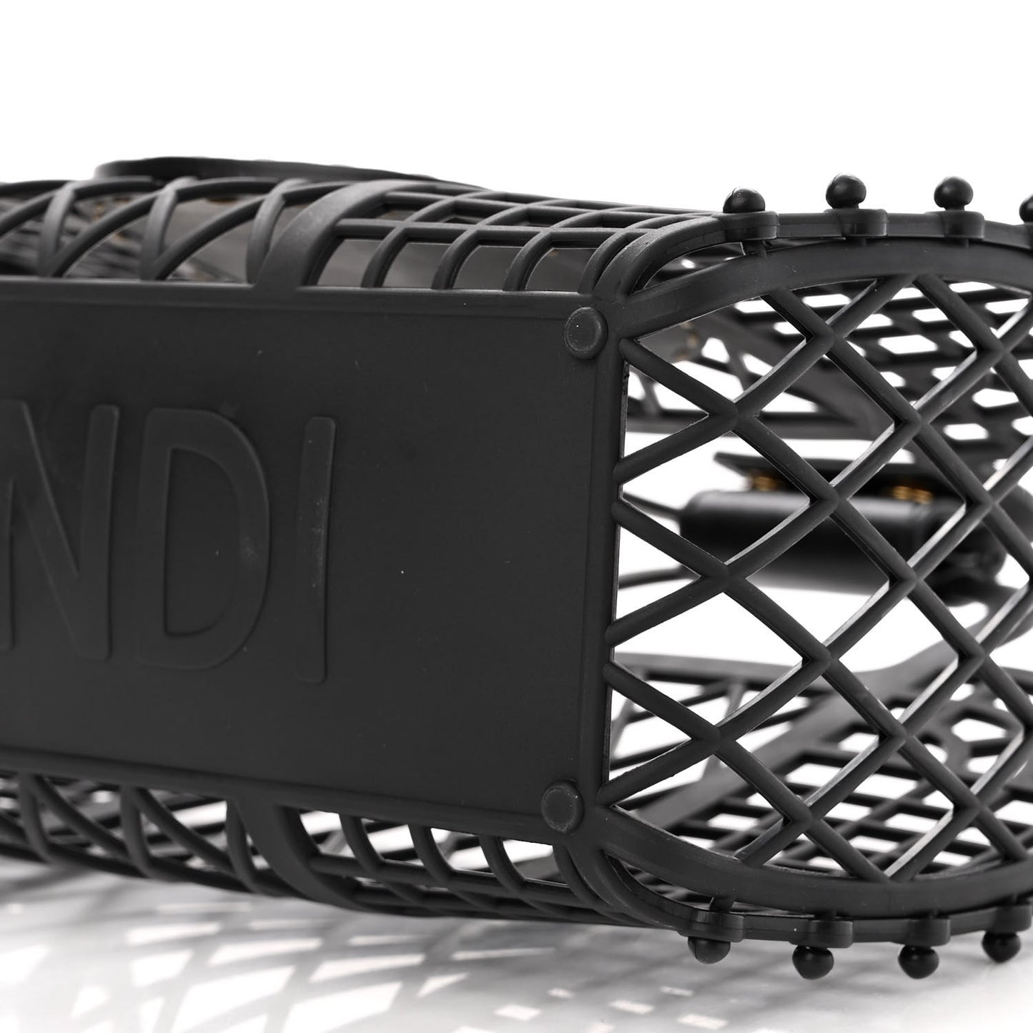 Recycled Plastic Vitello Liberty Matte Small Fendi Basket Black Miele Scuro
