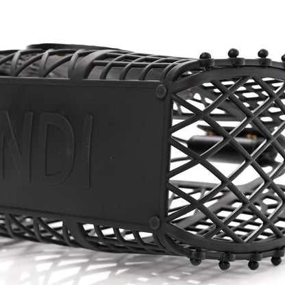 Fendi Recycled Plastic Vitello Liberty Matte Small Fendi Basket Black Miele Scuro 10 of 13