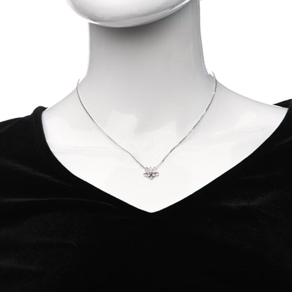 Van Cleef & Arpels 18K White Gold Diamond Mini Lotus Pendant Necklace 2 of 6