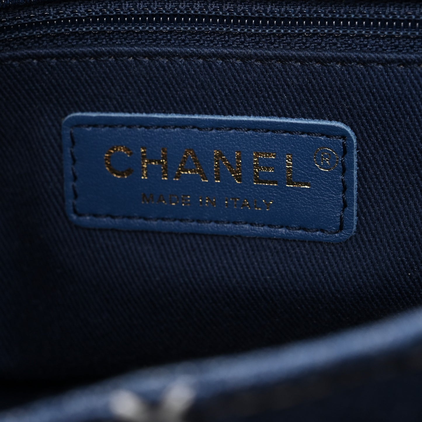 Denim Quilted Medium Denim Trip Single Flap Blue
