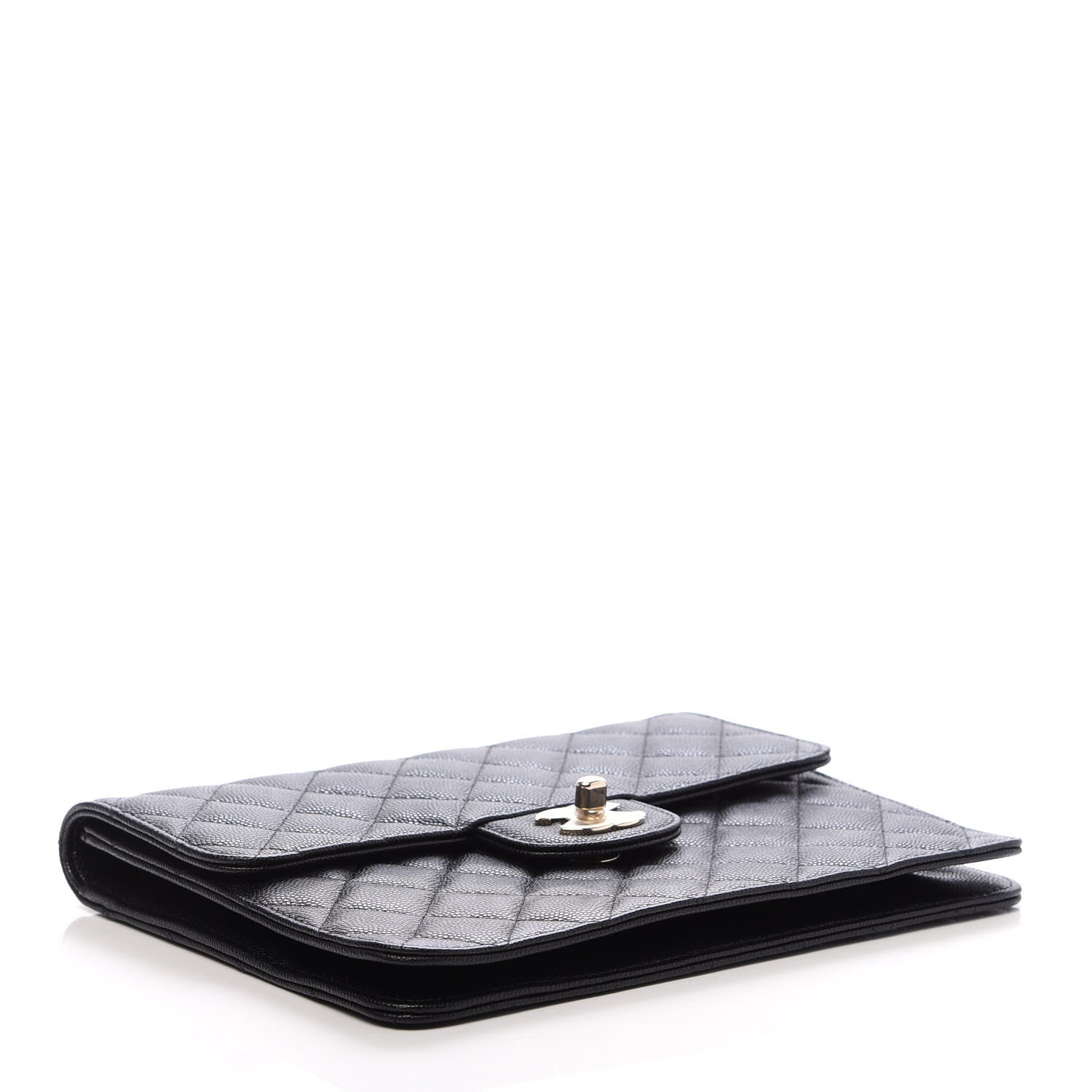 Chanel Caviar Quilted Square Flap Clutch Black 4 of 13