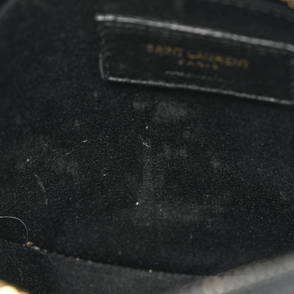 Saint Laurent Grain De Poudre Matelasse Chevron Quilted Round Vinyle Camera Bag Black 10 of 10