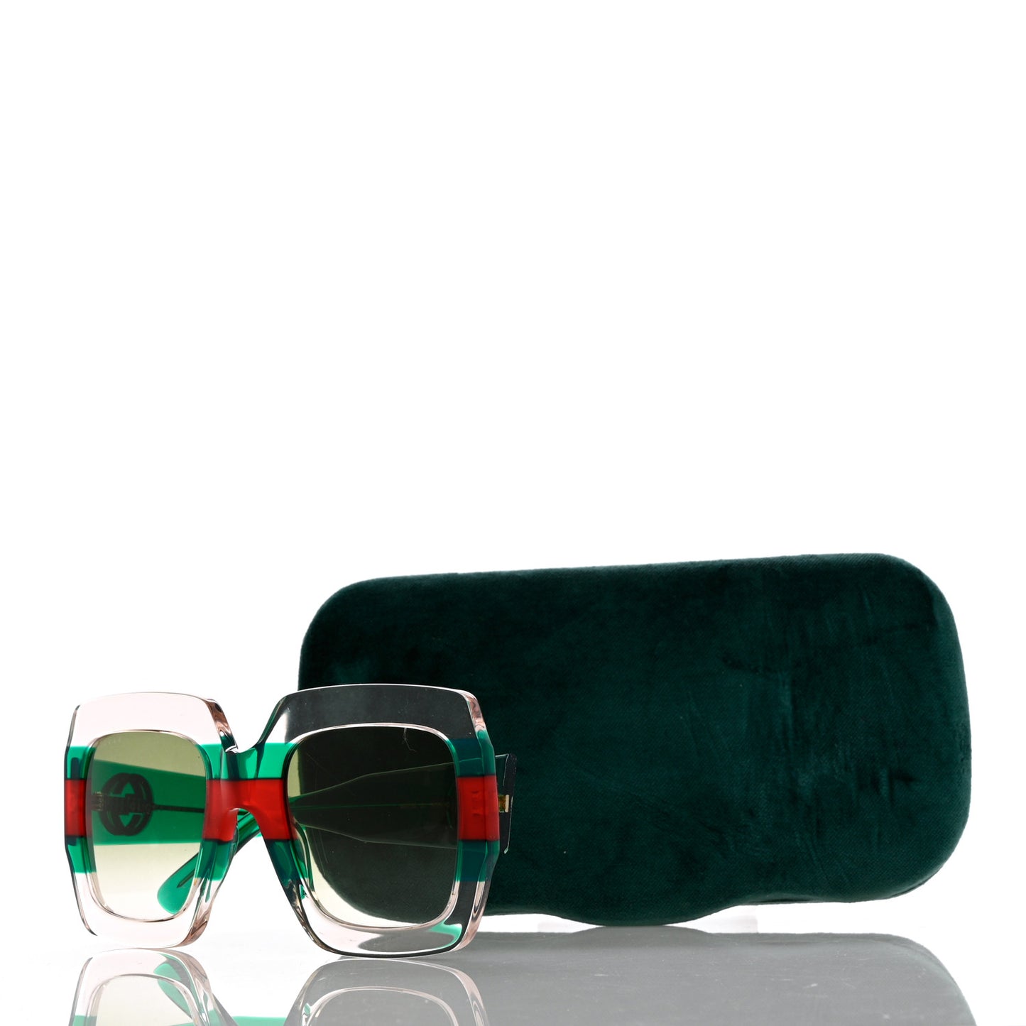 Square Web Frame GG178S Sunglasses Green Red