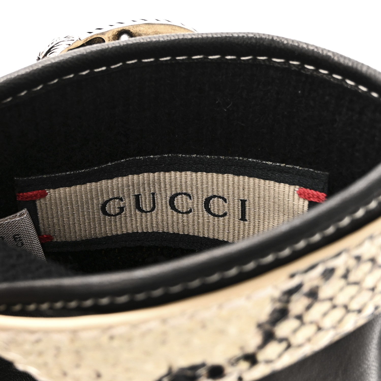 Gucci Snakeskin Lambskin Dionysus Gloves 7.5 Beige 4 of 5