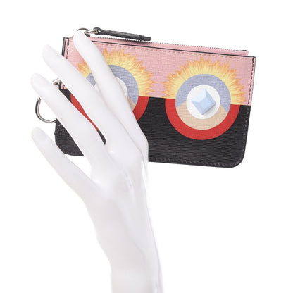 Fendi Vitello Elite Century Hypnoteyes Studded Coin Pouch Key Case Bubblegum Multicolor 2 of 8