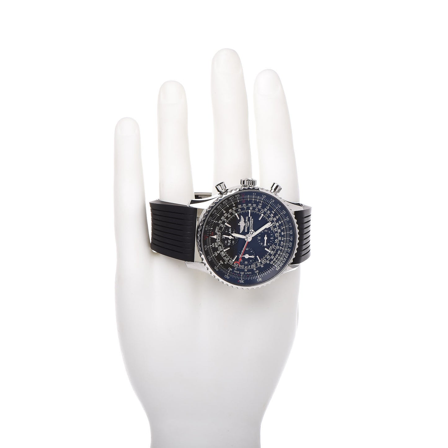 Stainless Steel Rubber 46mm 1884 Chronometre Navitimer Automatic Watch Black A2135024