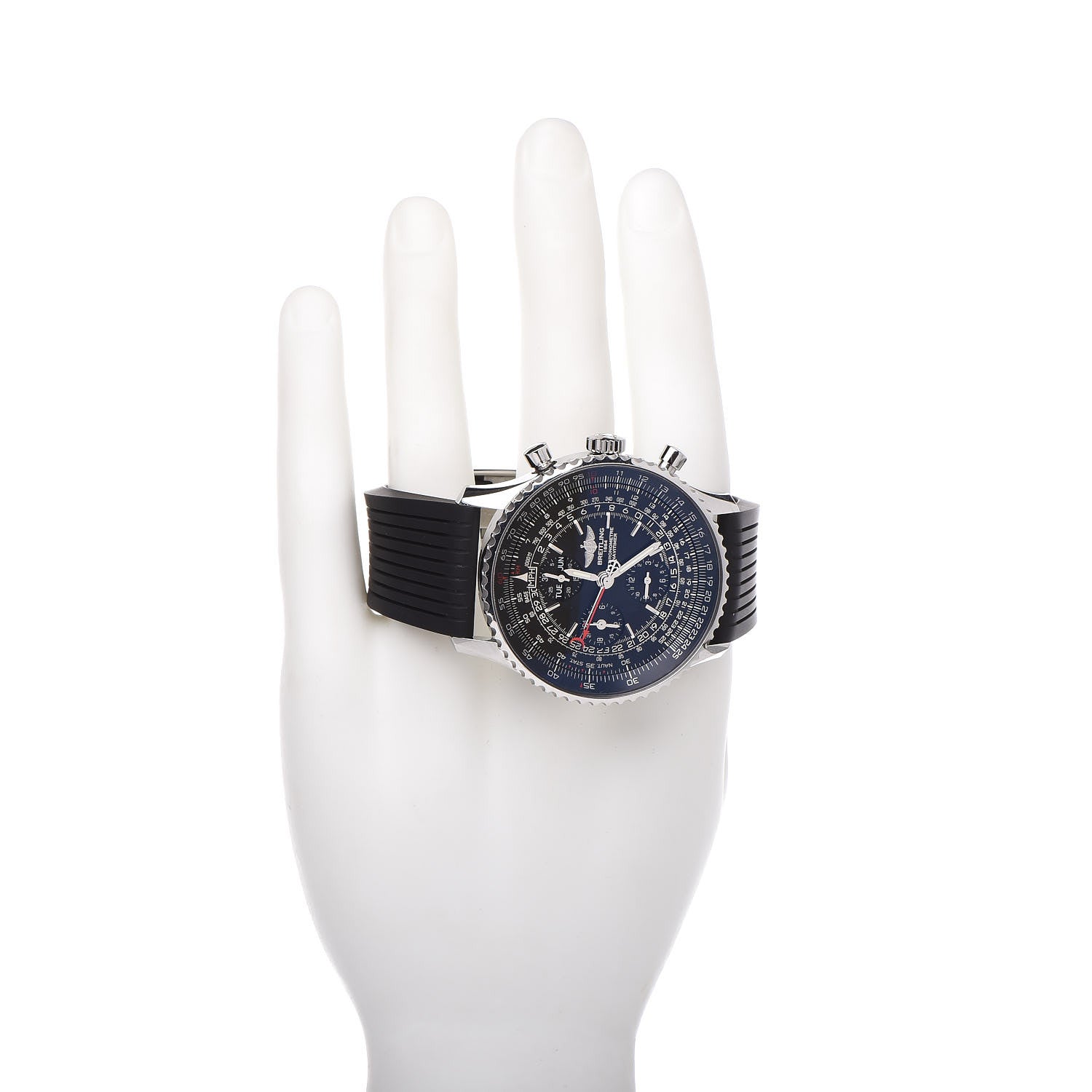 Breitling Stainless Steel Rubber 46mm 1884 Chronometre Navitimer Automatic Watch Black A2135024 2 of 8