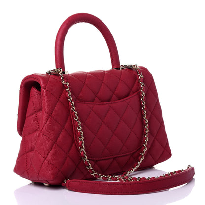 Chanel Caviar Quilted Mini Coco Handle Flap Dark Pink 2 of 4