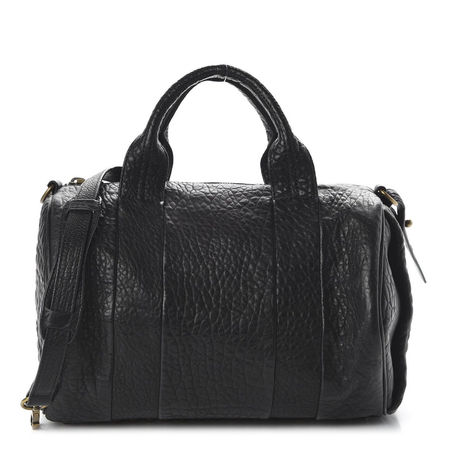 Pebbled Lambskin Rocco Black Antique Brass Hardware