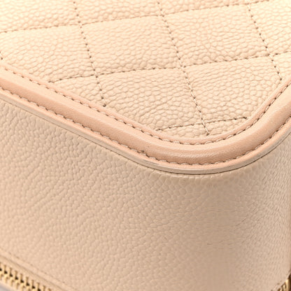 Chanel Caviar Quilted Large CC Filigree Vanity Case Beige 17 of 19