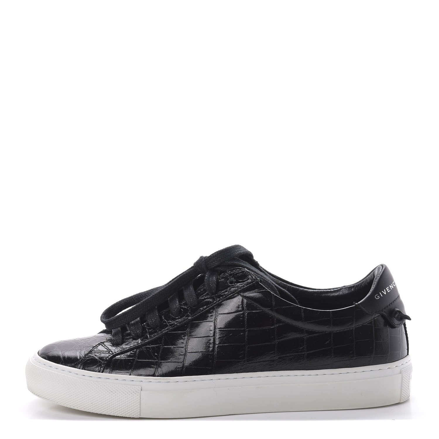Givenchy Calfskin Crocodile Embossed Womens Urban Street Sneakers 36 Black 1 of 9