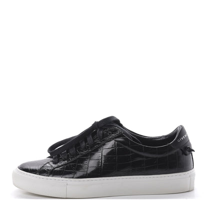 Givenchy Calfskin Crocodile Embossed Womens Urban Street Sneakers 36 Black 1 of 9