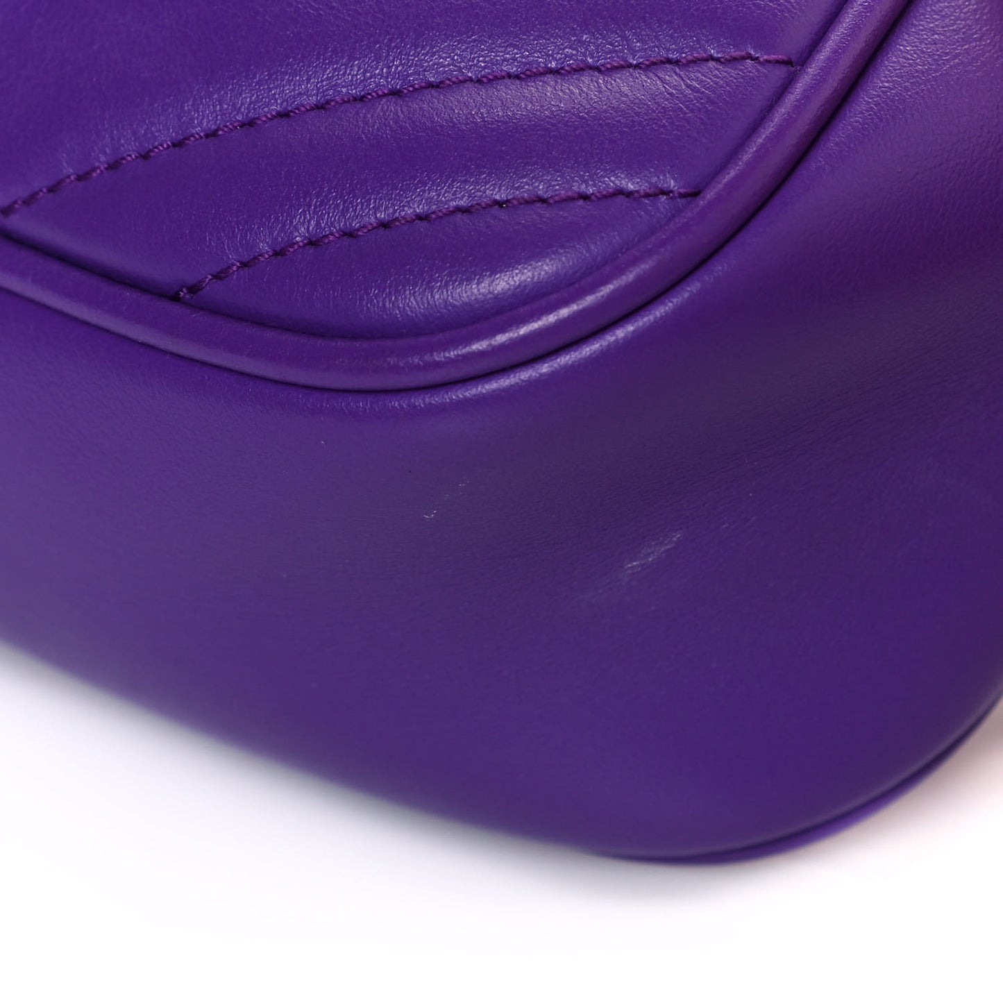 Calfskin Matelasse Small GG Marmont Chain Shoulder Bag Shine Purple