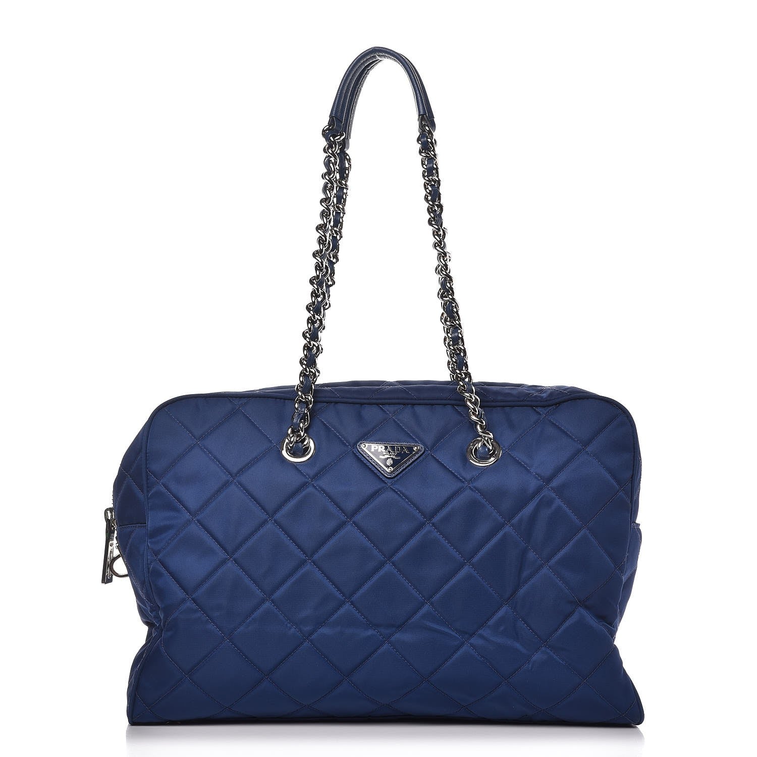 Prada Nylon Tessuto Impuntu Quilted Medium Shoulder Bag Bluette 1 of 8