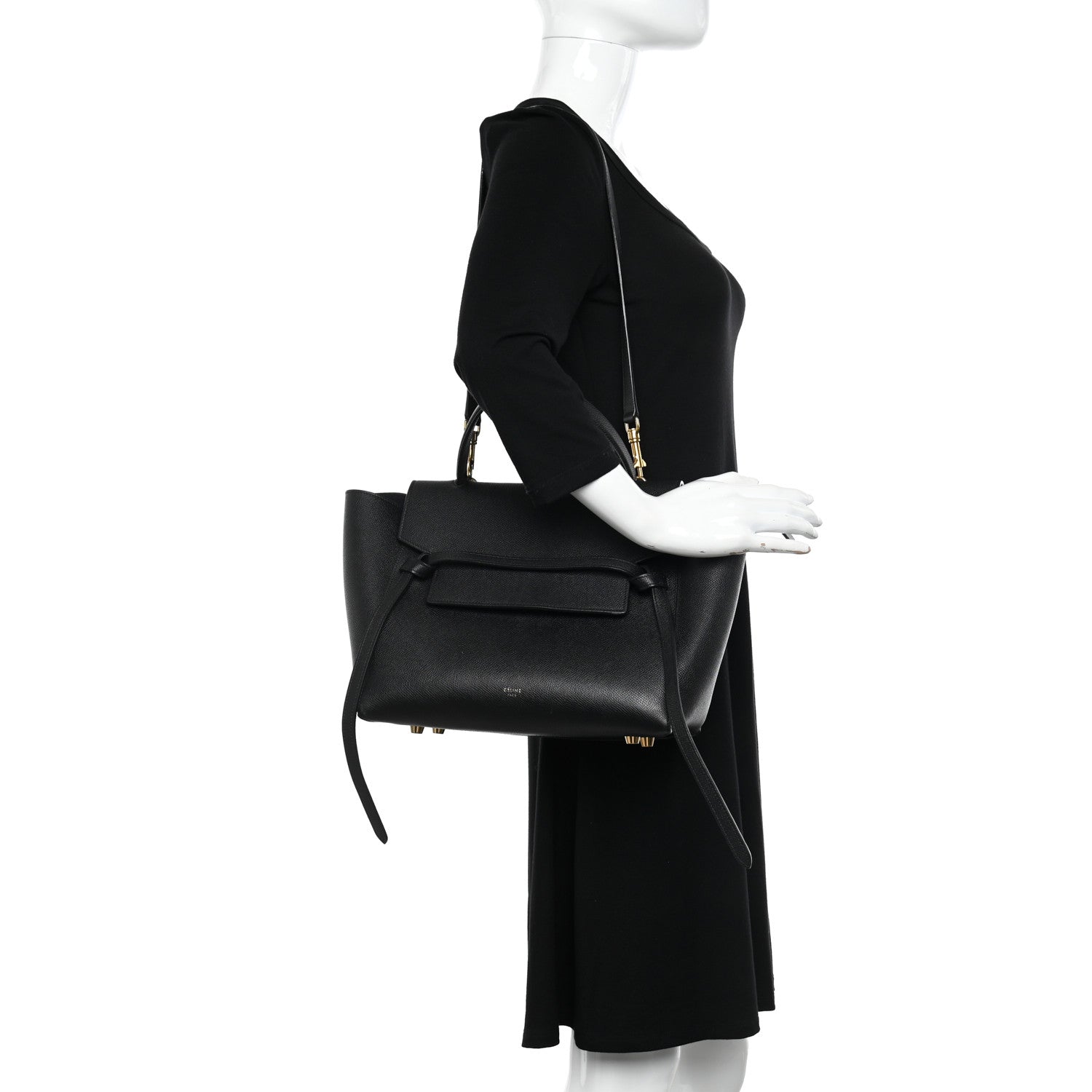 Celine Grained Calfskin Mini Belt Bag Black 2 of 11