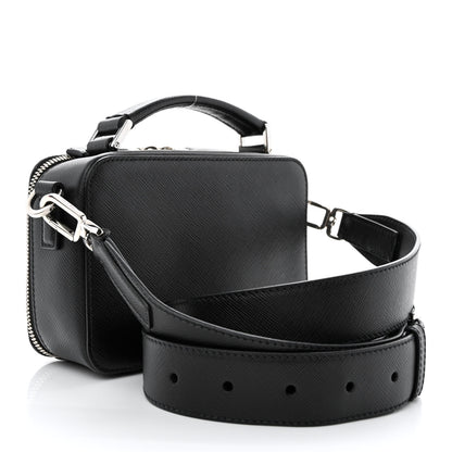 Prada Saffiano Travel Small Brique Top Handle Crossbody Bag Black 3 of 12