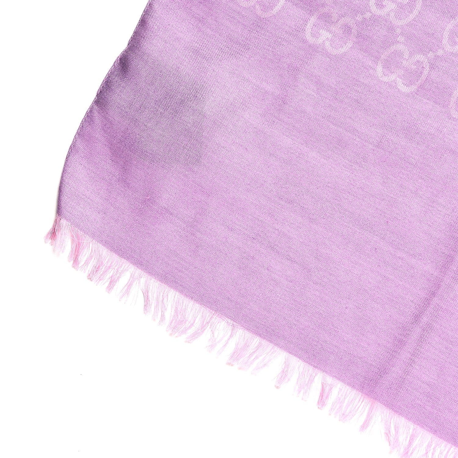 Gucci Jacquard Monogram Fringe Scarf Purple 4 of 5