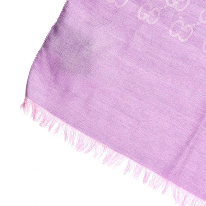 Gucci Jacquard Monogram Fringe Scarf Purple 4 of 5