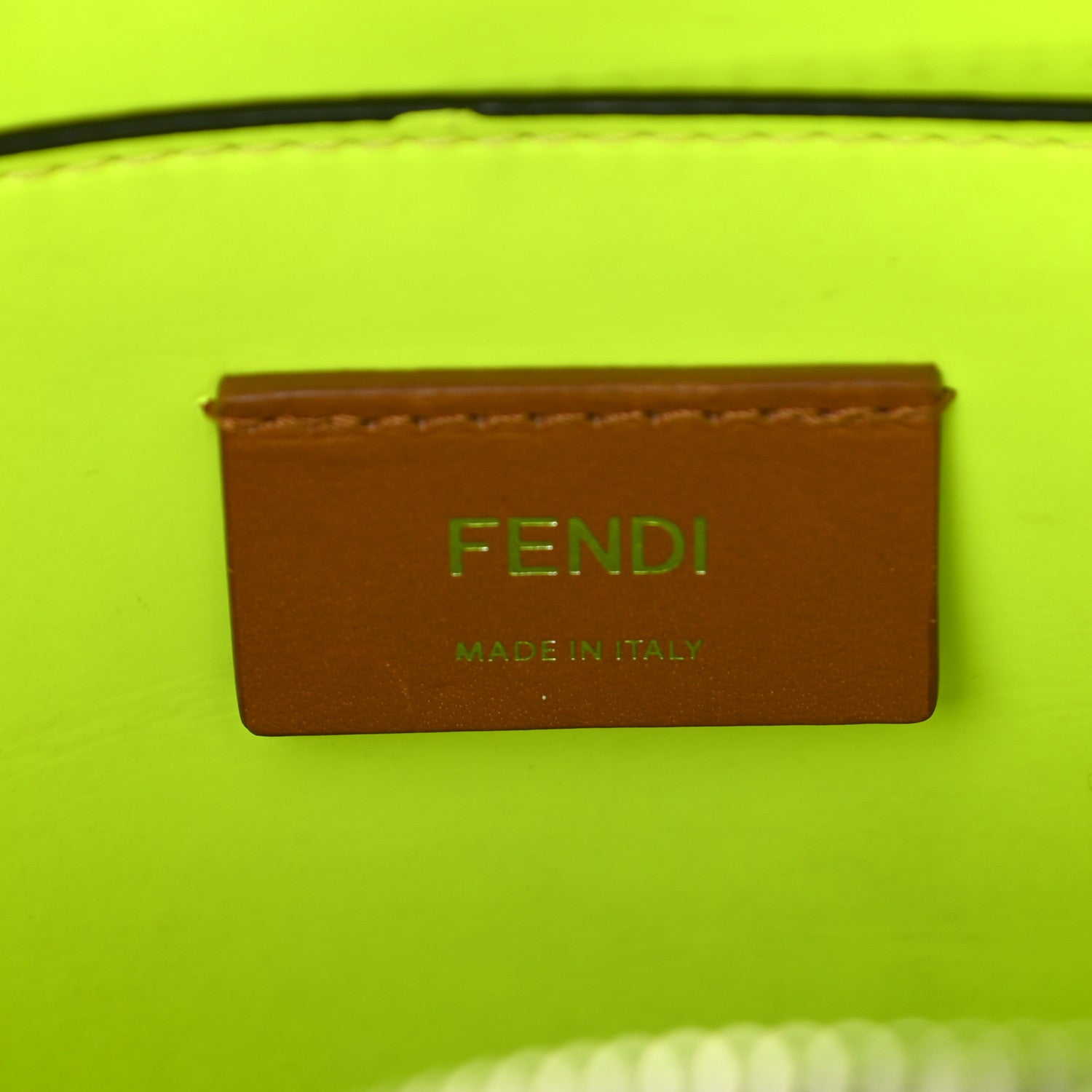 Fendi Vitello Grace Light I See You Eyes Messenger Bag Black Giallo Fluo 6 of 9