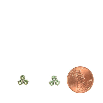 Tiffany 18K White Gold Green Tourmaline Aria Earrings 2 of 5