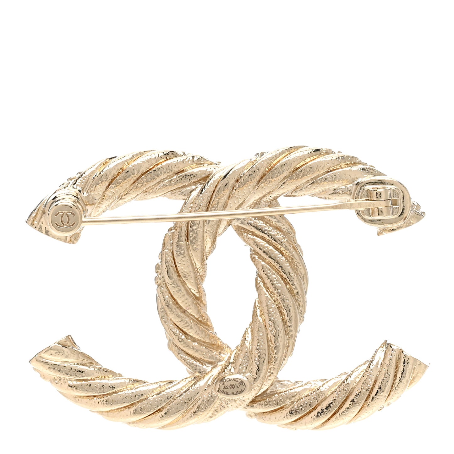 Twisted CC Brooch Gold