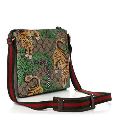 Gucci GG Supreme Monogram Bengal Web Medium Flat Messenger Beige Yard 5 of 19