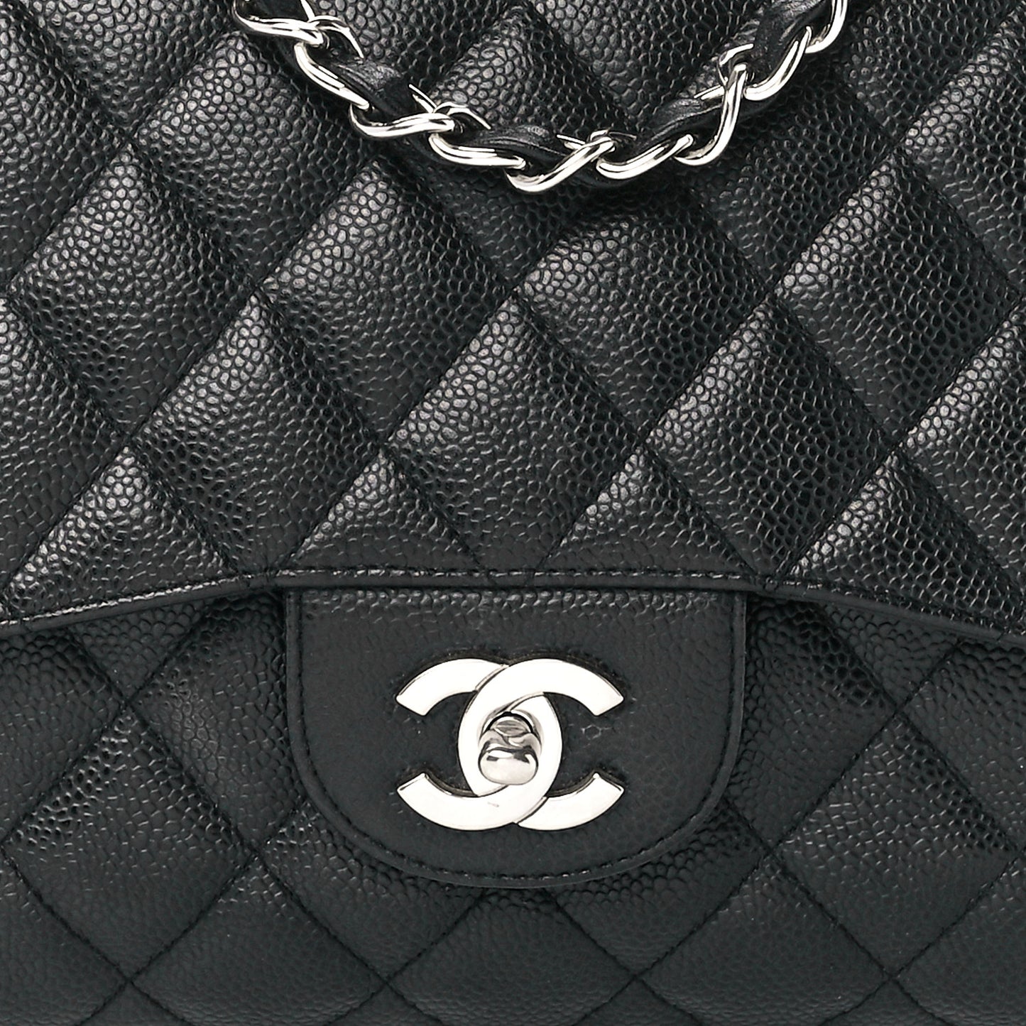 Caviar Quilted Jumbo Single Flap Black
