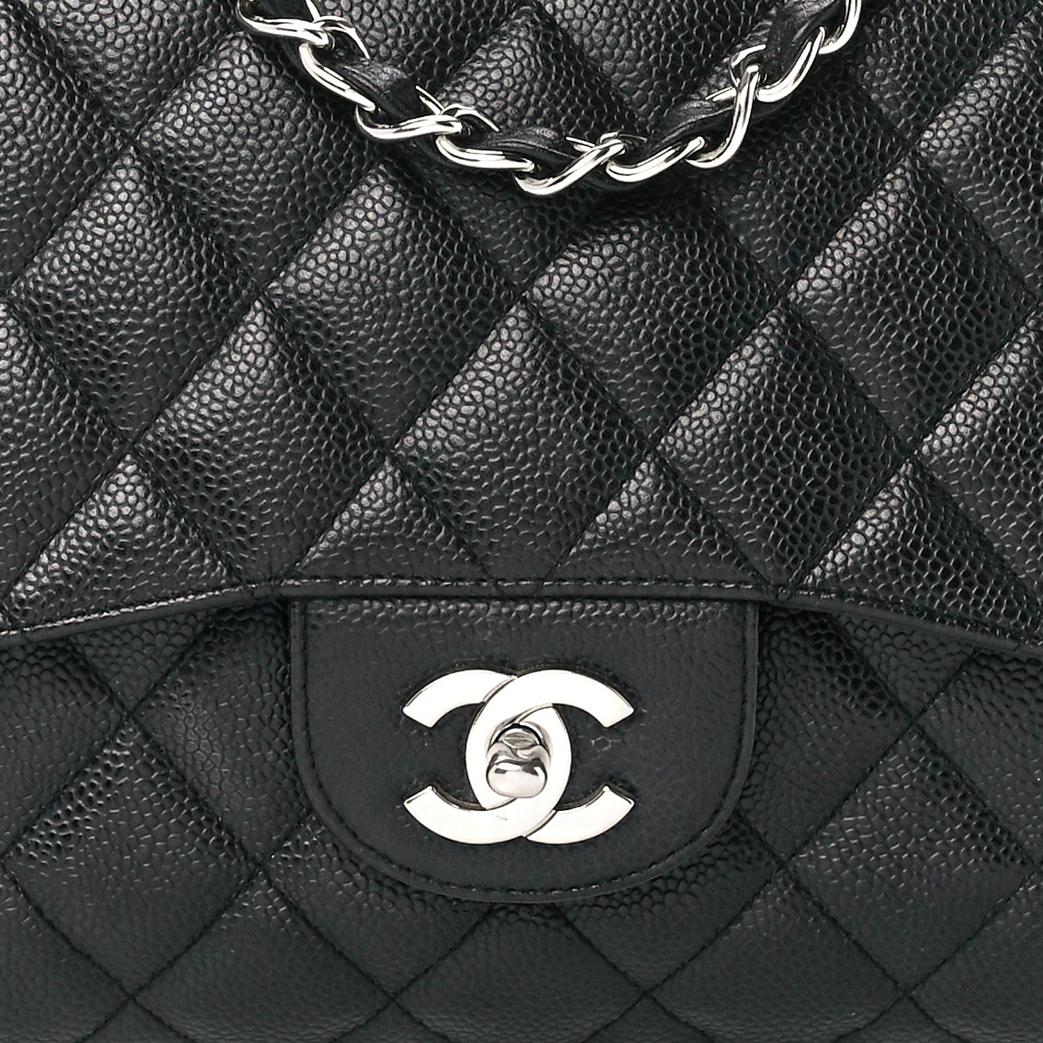 Chanel Caviar Quilted Jumbo Single Flap Black 9 of 12
