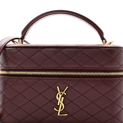 Saint Laurent Lambskin Quilted Mini Gaby Vanity Case Rouge Cabernet 7 of 9