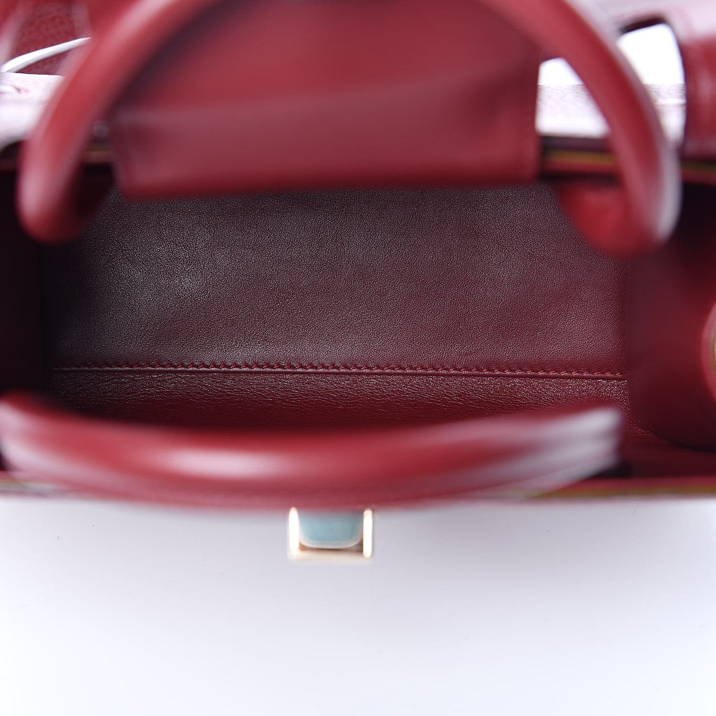 Grained Calfskin Mini Diorever Flap Dark Red