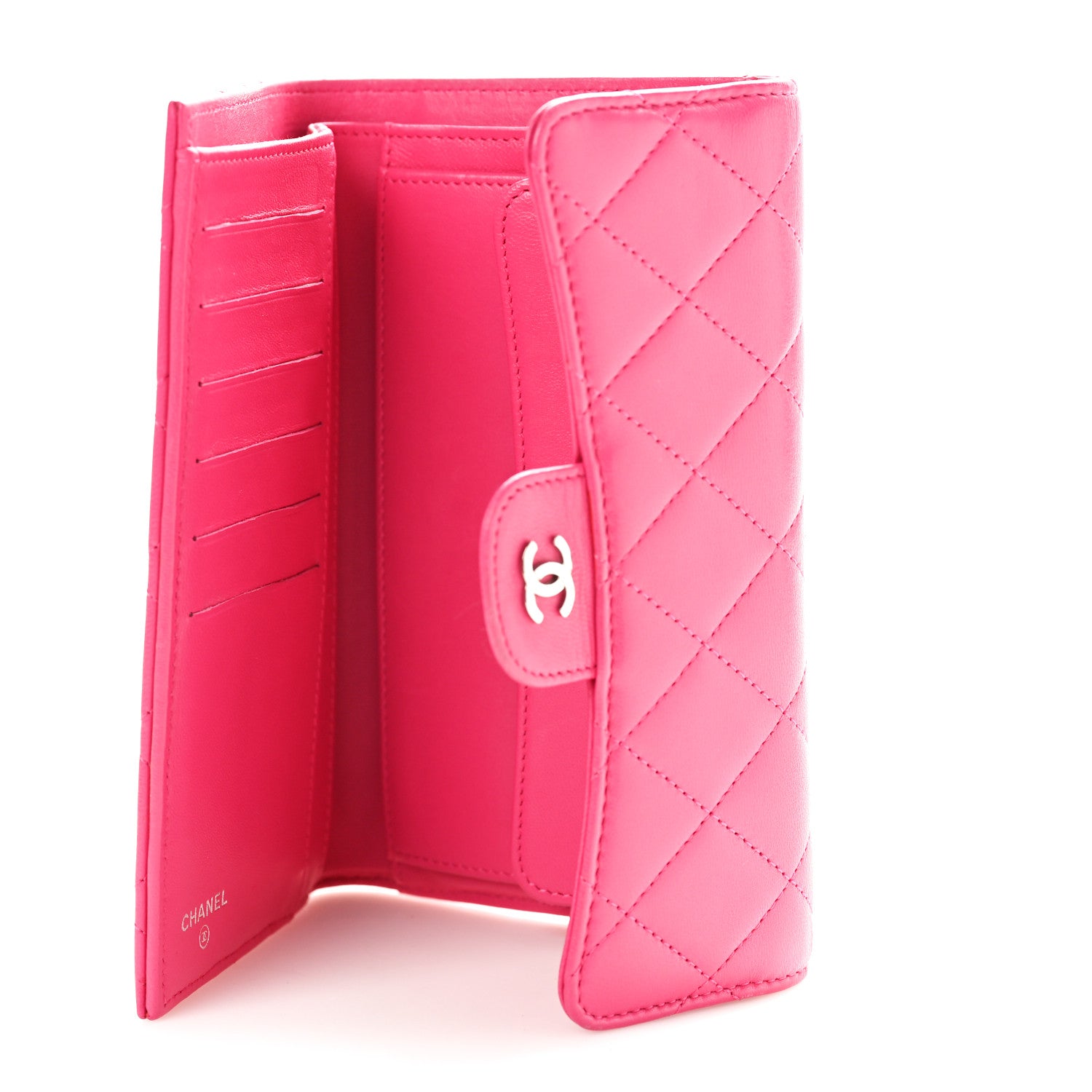 Chanel Lambskin Quilted Large Flap Wallet Fuchsia 5 of 10