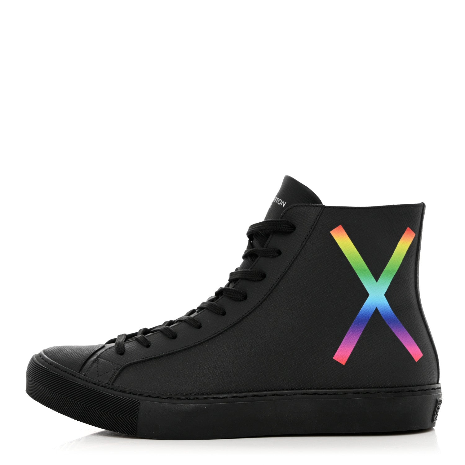 Louis Vuitton Calfskin Mens LV Tattoo Sneaker Boots 7 Black 1 of 9