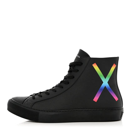 Louis Vuitton Calfskin Mens LV Tattoo Sneaker Boots 7 Black 1 of 9