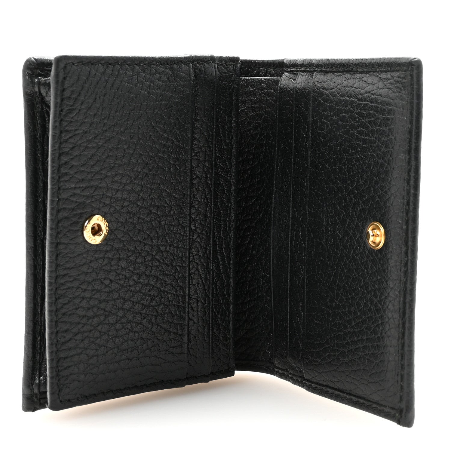Gucci Pebbled Calfskin GG Marmont Card Case Black 5 of 8