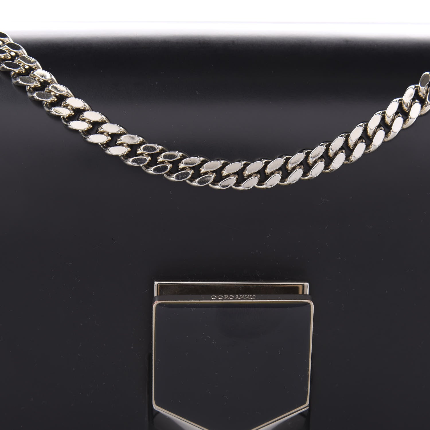 Jimmy Choo Smooth Calfskin Lockett Petite Shoulder Bag Black 9 of 10