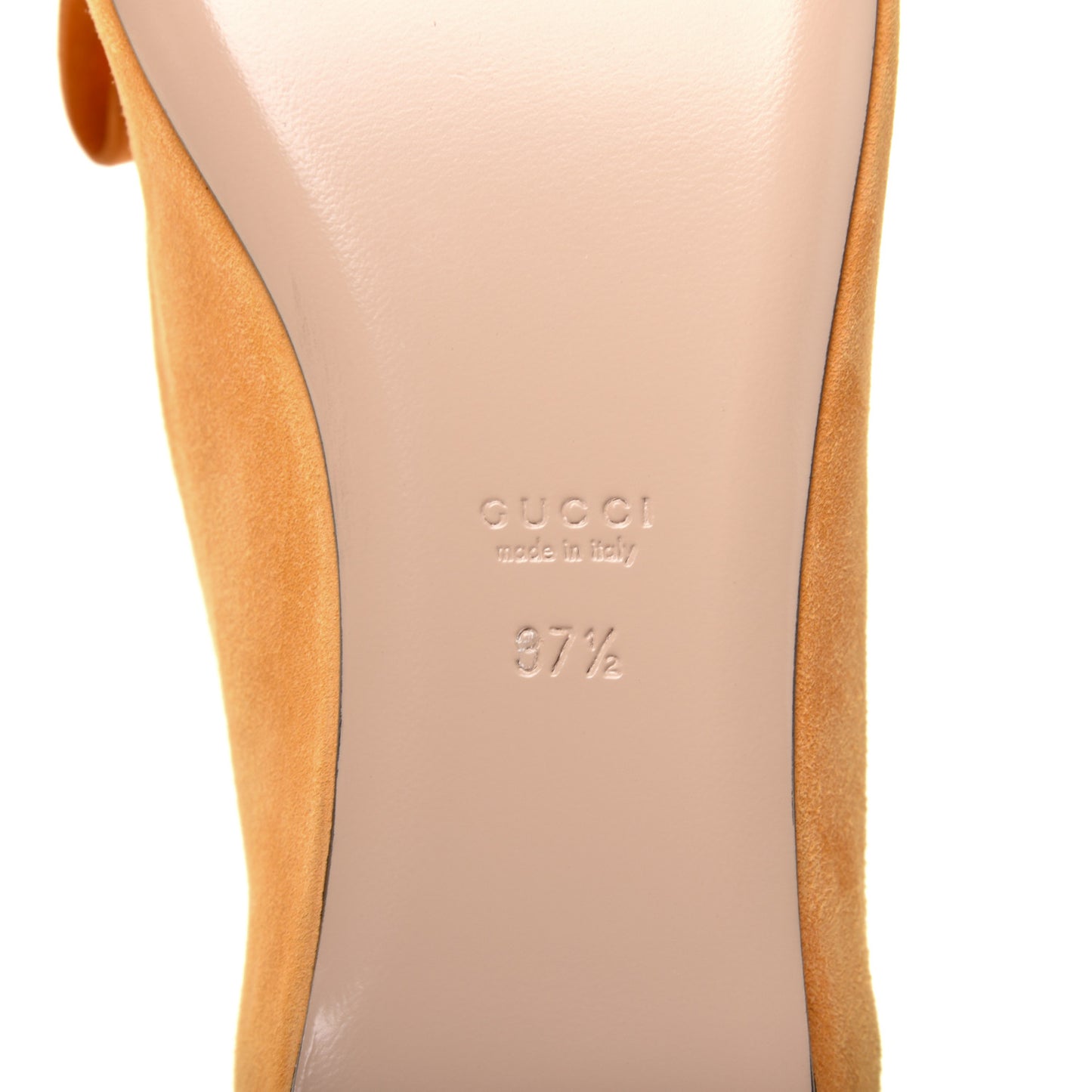 Kid Scamosciato GG Marmont Fringe Flats 37.5 Crystal Copper