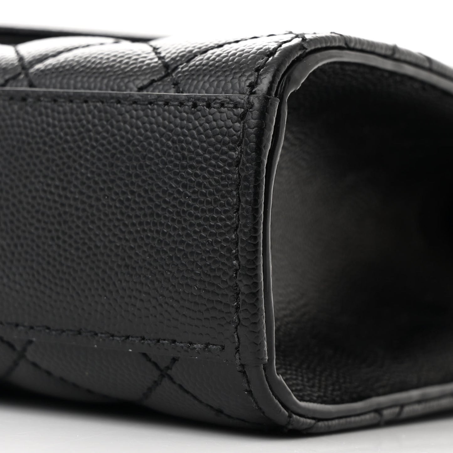 Grain De Poudre Textured Mixed Matelasse Triquilt Medium Monogram Satchel Black