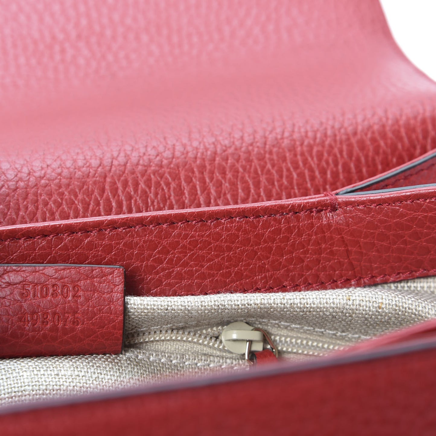 Dollar Calfskin Interlocking G Top Handle Shoulder Bag Red